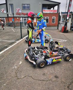 Karting Sponsors setting up for a race